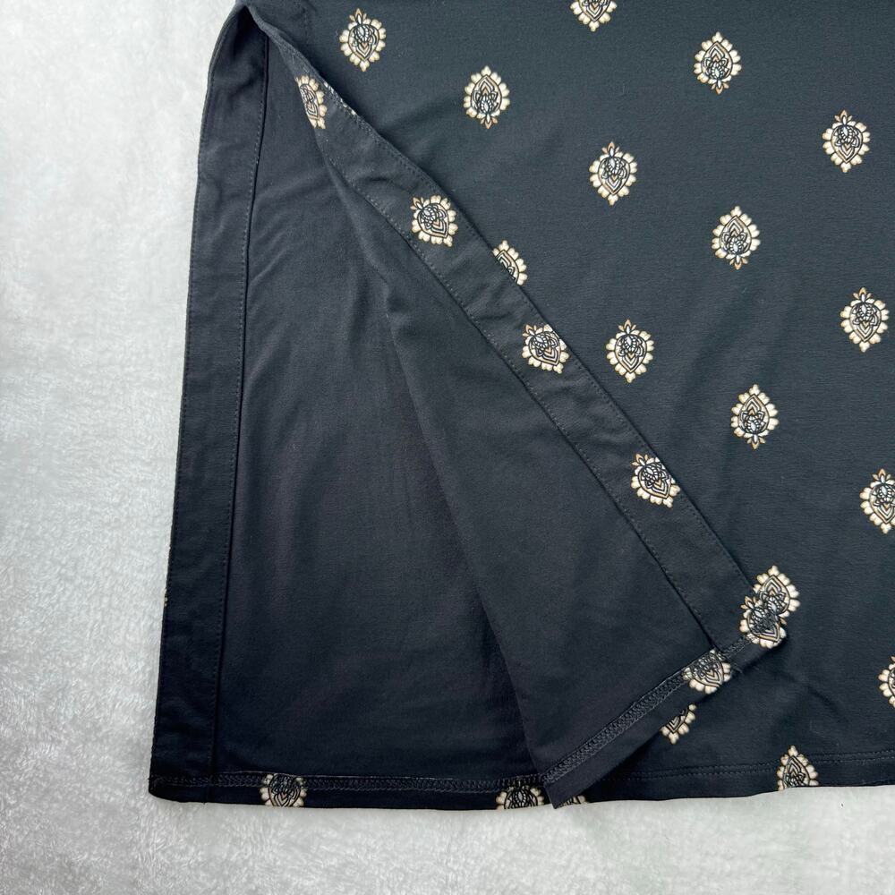 J.Jill Dress MED Black Maxi Swing Medallion Print stretch Cottagecore  Dress - Picture 5 of 11
